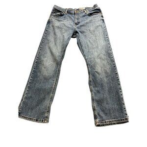Wrangler Men's Vintage Relaxed Boot Cut Jeans Denim Mid Rise Blue Size W35